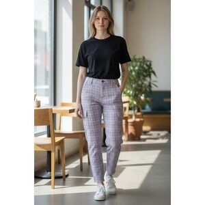 Divided Purple Plaid Denim Jeans Size 4